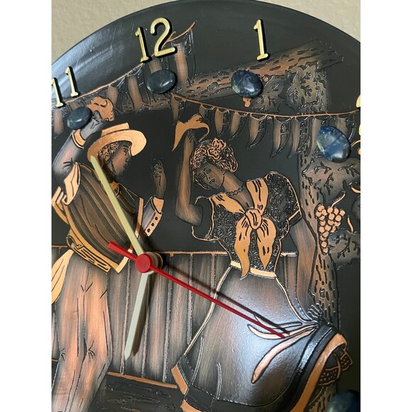 Beautiful Copper Bronze and Lazuli Stone Wall Clock - Picture 5 of 7